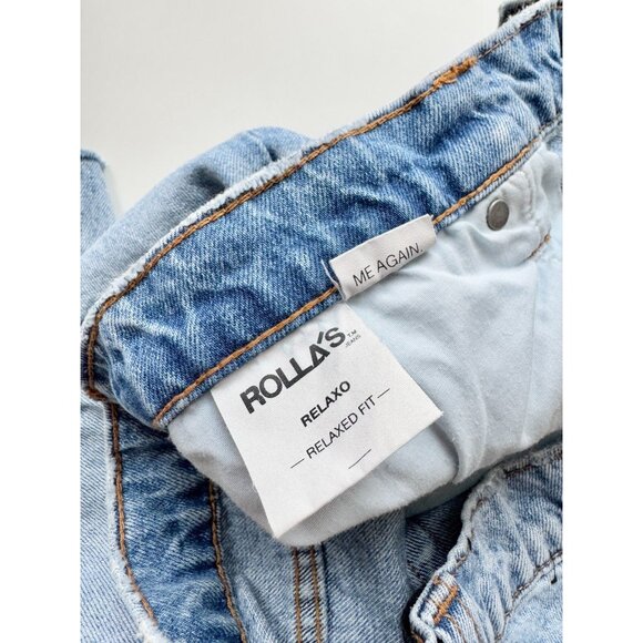 ROLLA'S Relaxo Chop Original Stone Mid Rise Straight Crop Jeans, Size 34 - Picture 14 of 16